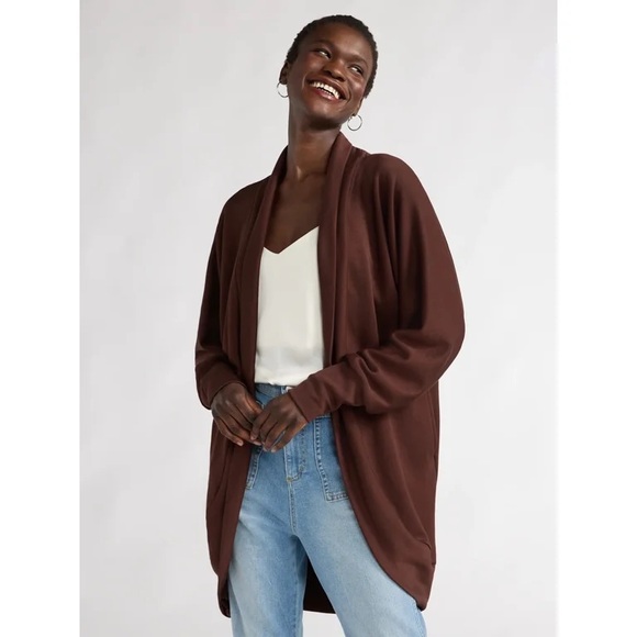 Scoop Women’s Ultimate ScubaKnit Open Front Knit Cardigan Duster Sweater NWT - Picture 1 of 3